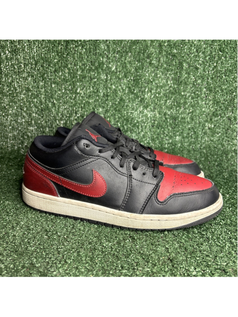 Nike Air Jordan 1 Low Bred Black Red White 553558-067 Mens Size 8
